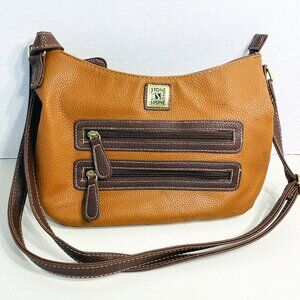 Stone & Co Leather Cornwall Boat Bottom Hobo Bag/CrossbodyBag/Purse Cognac Brown